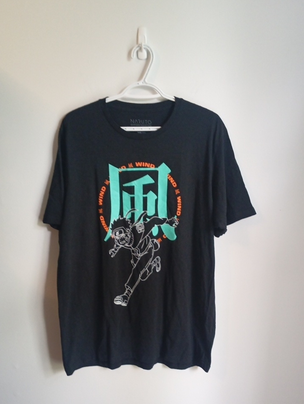 Naruto Graphic Crewneck T‑Shirt — Black with Teal Accent Deadstock XL Anime
